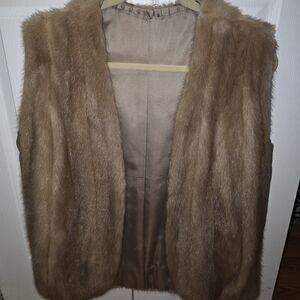 Real Fur Vest in Brown
